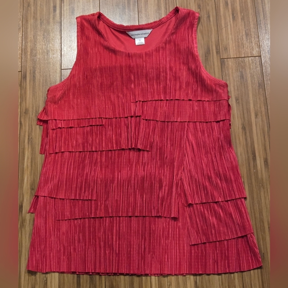 Christopher & Banks Pleated Layered Tank
